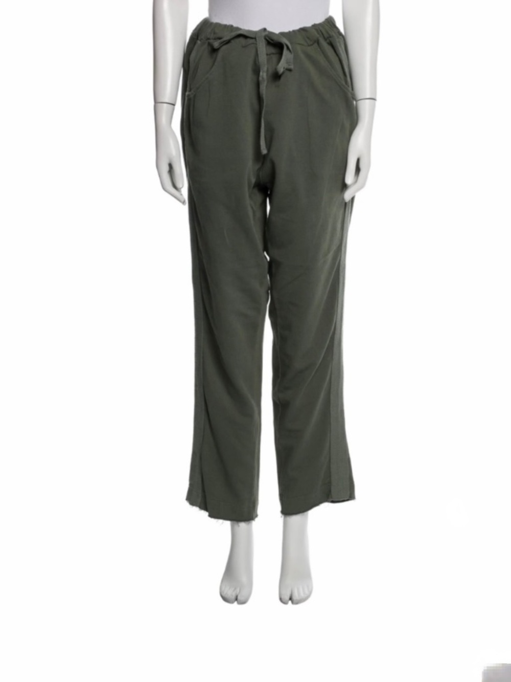 Rundholz Black Label Olive Green Side Ribbon Tape Drop Crotch Trousers